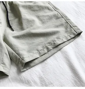 Detail view of lightweight quick-dry casual shorts fabric and stitching