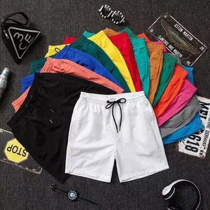 Men's Summer Lightweight Casual Shorts Loose Quick Dry Board Shorts Candy Color Elastic Drawstring Waist Sport Beach Shorts