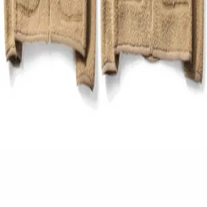 Close-up detail showing the soft texture and hem of a warm khaki lamb velvet fleece jacket