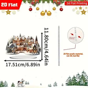 2D flat acrylic Christmas village decoration dimensions and thickness details for decor