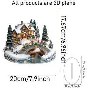 Tableau détaillé des tailles et dimensions pour décoration de Noël en acrylique 2D.