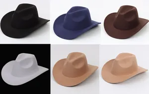 Collection of solid color felt jazz hats in six classic vintage styles and colors