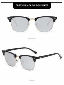 Detaillierte Vorder- und 45-Grad-Seitenansicht der 3016 Browline-Sonnenbrille.