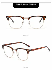 Detailansicht der Brille mit Schildpatt-Halbrahmen, Vorderseite und 45-Grad-Winkel