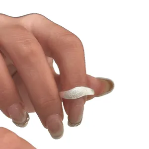 Minimalist S925 sterling silver wavy open ring with elegant brushed texture finish