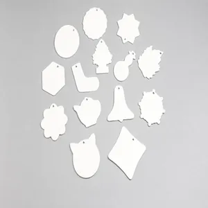 Selection of white heat transfer ceramic ornament blanks in various shapes