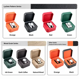 Premium octagonal business watch storage gift boxes in various textures and colors