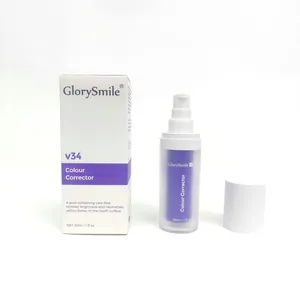 GlorySmile V34 teeth whitening serum colour corrector with 30ml purple pump bottle