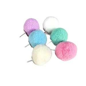 Cute colorful pom pom push pins decorative thumbtacks for cork boards and office