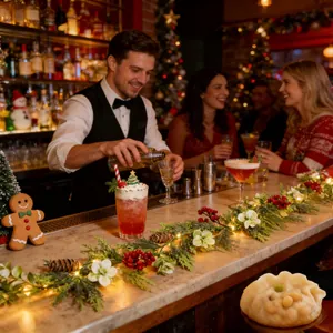 Weihnachtliche LED-Girlande mit roten Beeren und Tannenzapfen für festliche Dekoration
