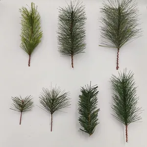 Collection of artificial PVC pine needles for DIY Christmas wreath and home decor