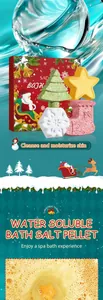 Christmas themed bath salt set featuring tree and star shapes for a spa experience