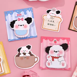 Adorable cartoon dog shaped sticky notes set in various cute designs for students.