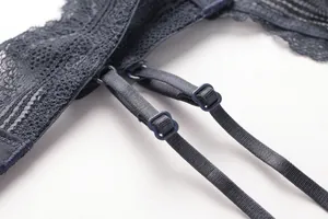Détail rapproché des bretelles réglables et de la dentelle d'un soutien-gorge
