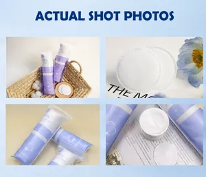 Detailed shots showing packaged and loose 100pcs round 3-layer thick cotton pads