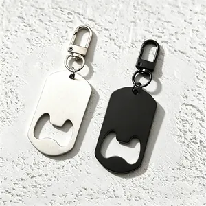 Stainless Steel Bottle Opener Keychain Geometric Metal Key Ring Multi Functional EDC Tool Portable Key Chain For Men Women Gift