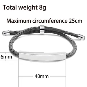 Detailed dimensions and weight parameters of a stainless steel braided bracelet