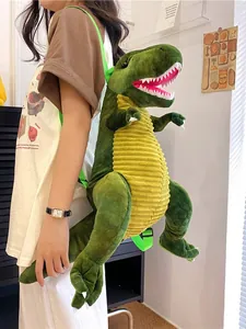 Zaino di Peluche a Forma di Dinosauro Grande Creativo T-Rex Triceratops Borsa Scuola per Bambini Cartone Animato Regalo Compleanno