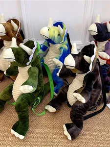 Adorabili zaini di peluche a forma di dinosauro per bambini in vari colori vivaci