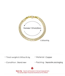Detailed specs for the copper link bracelet with rectangular crystals and 20cm perimeter
