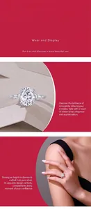 Detail view of S925 silver moissanite ring with oval main stone and side accents