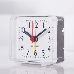 Minimalistische witte vierkante mini wekker voor studenten en kinderkamer nachtkastje