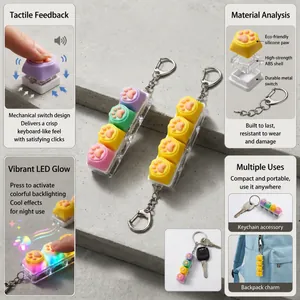 Detailed view of the cat paw mechanical switch fidget toy with LED lighting.