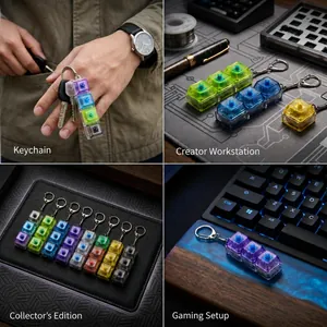 Portachiavi con interruttore meccanico luminoso a 4 tasti per alleviare lo stress e relax