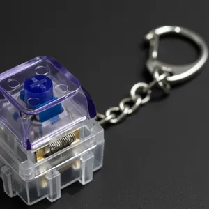 Macro view of a mechanical keyboard switch keychain stress relief decompression gadget toy