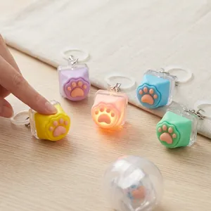 Lot de porte-clés testeurs de touches patte de chat en silicone avec lumière LED