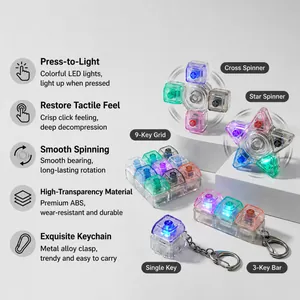 LED-transparenter mechanischer Schalter Schlüsselanhänger Stressabbau verschiedene Stile