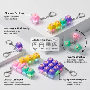 Divers jouets fidget patte de chat avec lumières LED colorées et fonction spinner