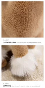 Detailed view showing the soft plush fabric and fluffy PP cotton filling of the horse toy.