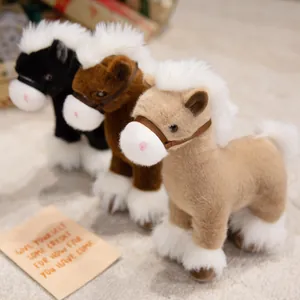 Simulation Russian War Horse Plush Toy Realistic Stuffed Animal Pony Doll For Home Decor Christmas Birthday Gift For Kids Women