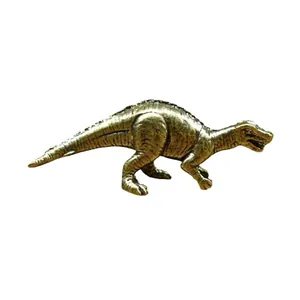 Detailed vintage brass Spinosaurus dinosaur figurine for home and office decor