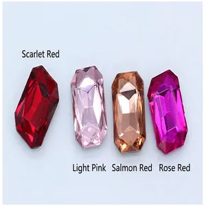 Detailed view of octagon-shaped glass gems in multiple vivid colors for DIY crafts