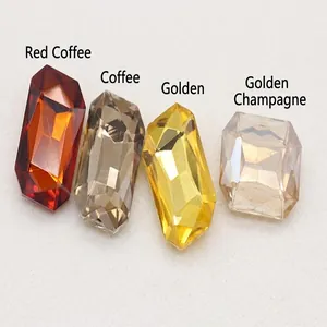 Detailed view of octagonal crystal glass gems in various colors for DIY jewelry crafts
