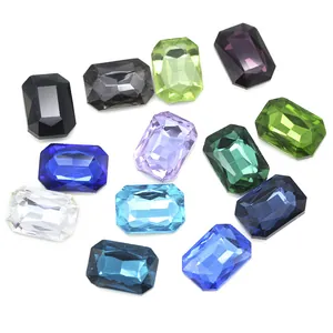Multi-color octagon emerald cut glass crystal gemstones for DIY clothing and jewelry