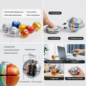 3D-gedruckter Stressball mit Farbverlauf und Drehfunktion für effektive Entspannung