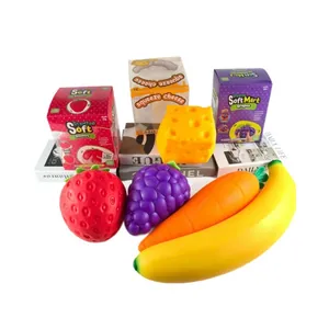 Grote langzaam terugverende fruit squishy speelgoedset met aardbei en banaan