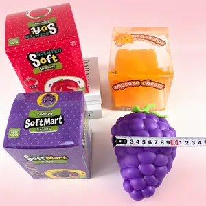 Groot paars druiven squishy speelgoed, 422g gewicht, traag herstellend TPR-materiaal