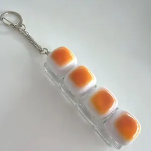 Cute toasted bread mechanical keycap keychain fidget toy with transparent tester base