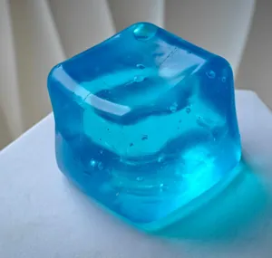 Soft transparent blue ice cube stress ball squishy toy for sensory pressure relief