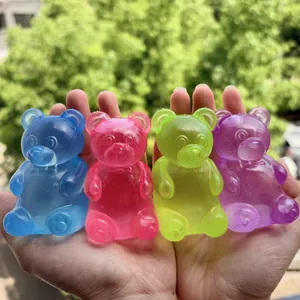 Set of 4 colorful bear-shaped maltose squeeze toys for stress relief