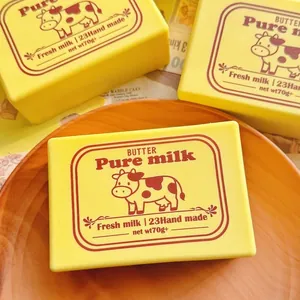 Simulation Butter Bar Milk Block Squishy Slow Rebound Toy Stress Relief Hand Toy For Student Office Worker Yellow Hand Toy