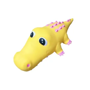 Lindo juguete de cocodrilo amarillo squishy para aliviar estrés y rebote lento