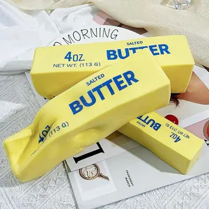 Vivid yellow slow rebound salted butter stick squishy toy for stress relief and sensory fun