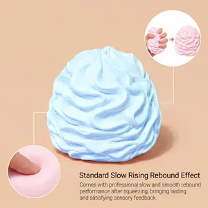 Detailed view of the cream squishy showing its professional slow rising rebound effect.