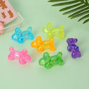 Colorful glittery balloon dog shaped maltose squishy toy for effective stress relief