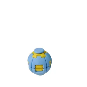 3D printed decompression spinner ball toy in blue and yellow colors